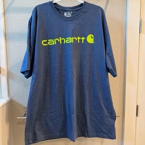 Carhartt Blue T-Shirt with Neon Logo